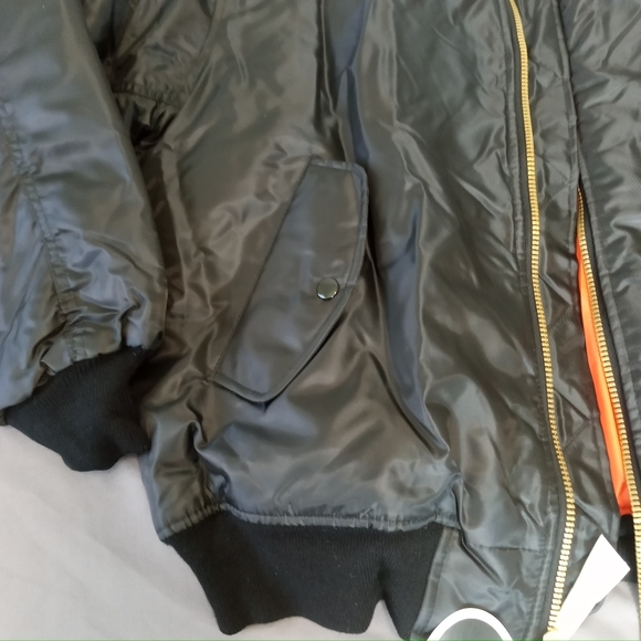 MA-1 NWT Rothco Flight Military Lightweight Field New Bomber Black Orange Jacket - Picture 4 of 8